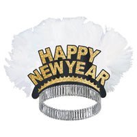 Beistle Happy New Year Bird Of Paradise Tiara - black & gold