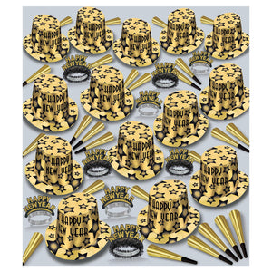 Gem-Star Deluxe Gold New Year's Eve Party Kit for 100 People