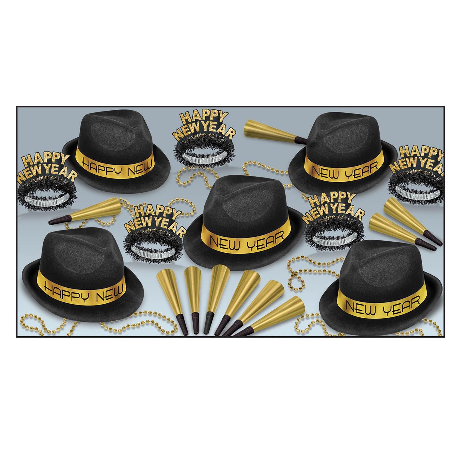 Beistle New Year's Eve Chairman Gold Party Kit for 10