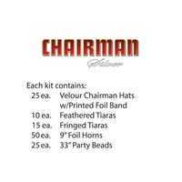 Chairman Silver Assortment for 50, party supplies, decorations, The Beistle Company, New Years, Bulk, Holiday Party Supplies, Discount New Years Eve 2017 Party Supplies, 2017 New Year's Eve Party Kits, New Year's Party Kits for 50 People