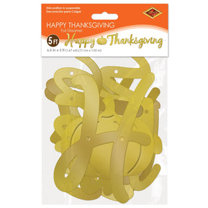 Foil Happy Thanksgiving Streamer (Pack of 12)