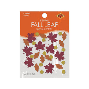Beistle Fall Leaf Deluxe Sparkle Confetti (12 Packages)