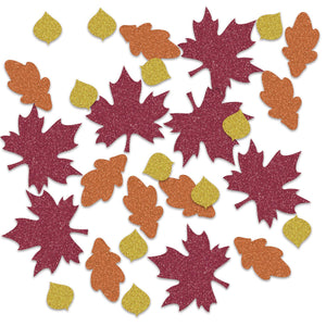 Thanksgiving Fall Leaf Deluxe Sparkle Confetti (0.5 Oz/Pkg)