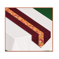 Beistle Thanksgiving Autumn Leaves Fabric Table Runner