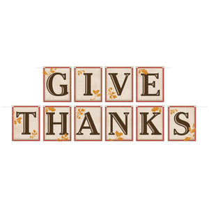 Beistle Thanksgiving Give Thanks Streamer