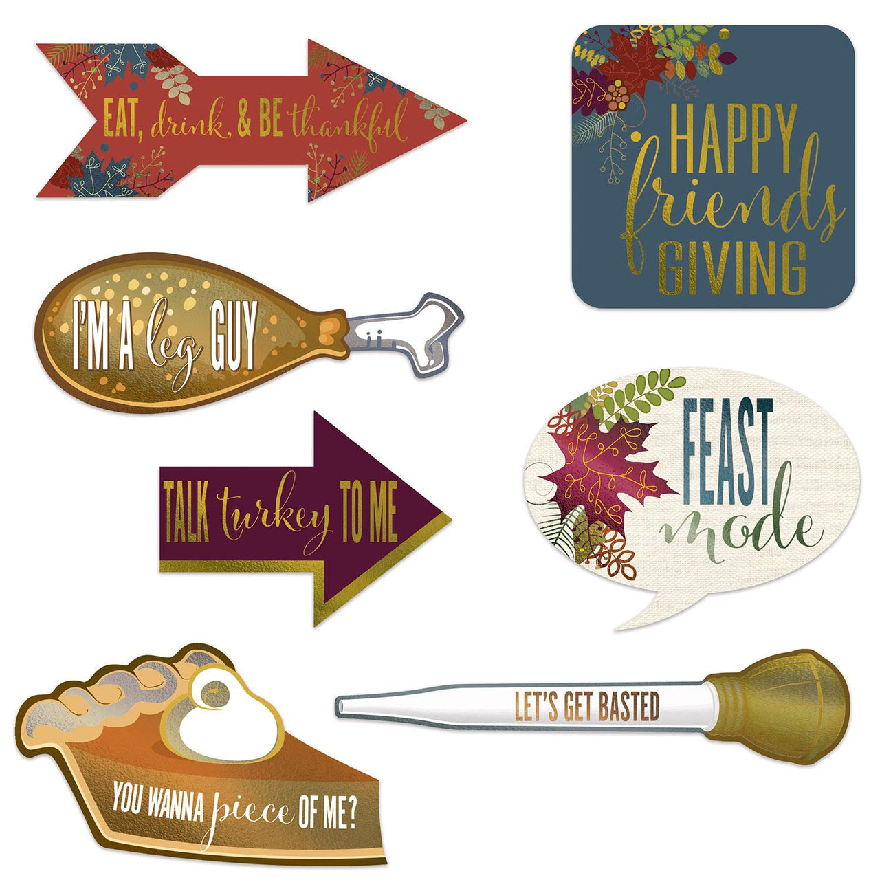 Beistle Foil Friendsgiving Photo Fun Signs (7/Pkg)