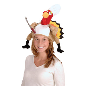 Plush Chef Turkey Hat - Thanksgiving Party Accessories