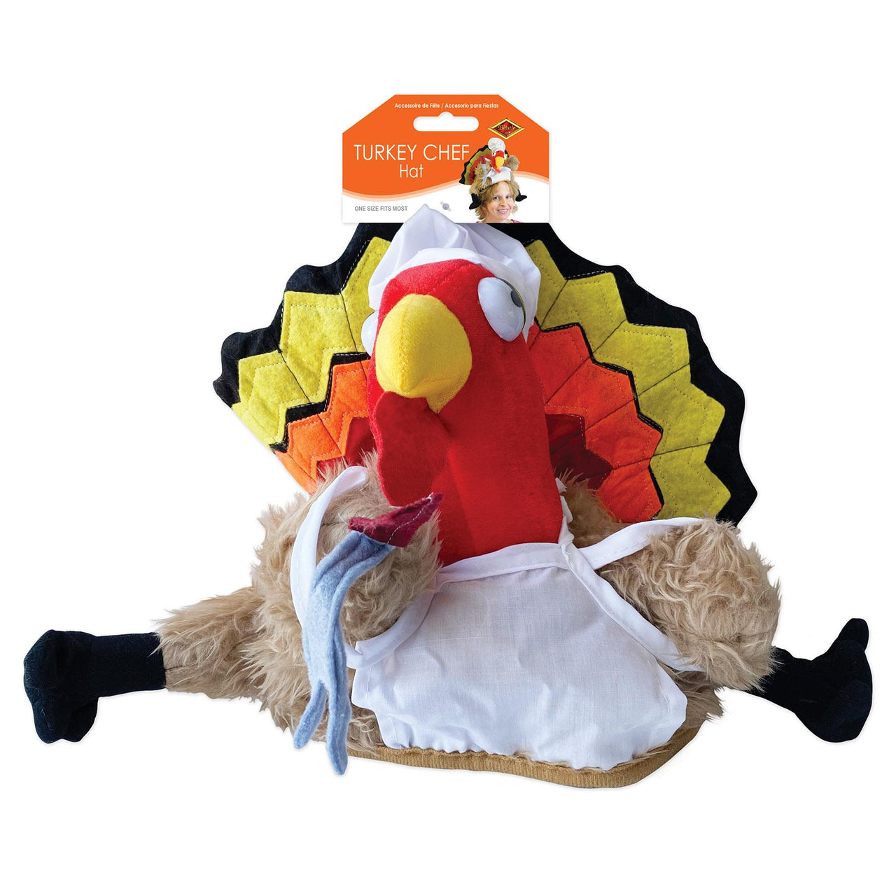 Plush Chef Turkey Hat - Thanksgiving Party Accessories
