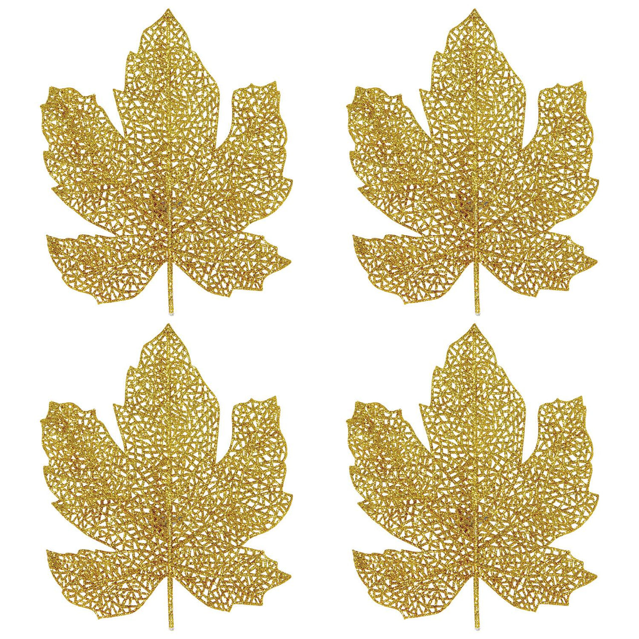 Beistle Thanksgiving Glittered Fall Leaves (4/Pkg)