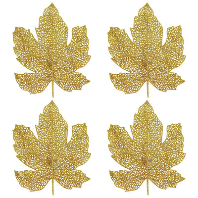 Beistle Thanksgiving Glittered Fall Leaves (4/Pkg)