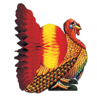 12 Inch-Beistle Thanksgiving Tissue Turkey Centerpiece