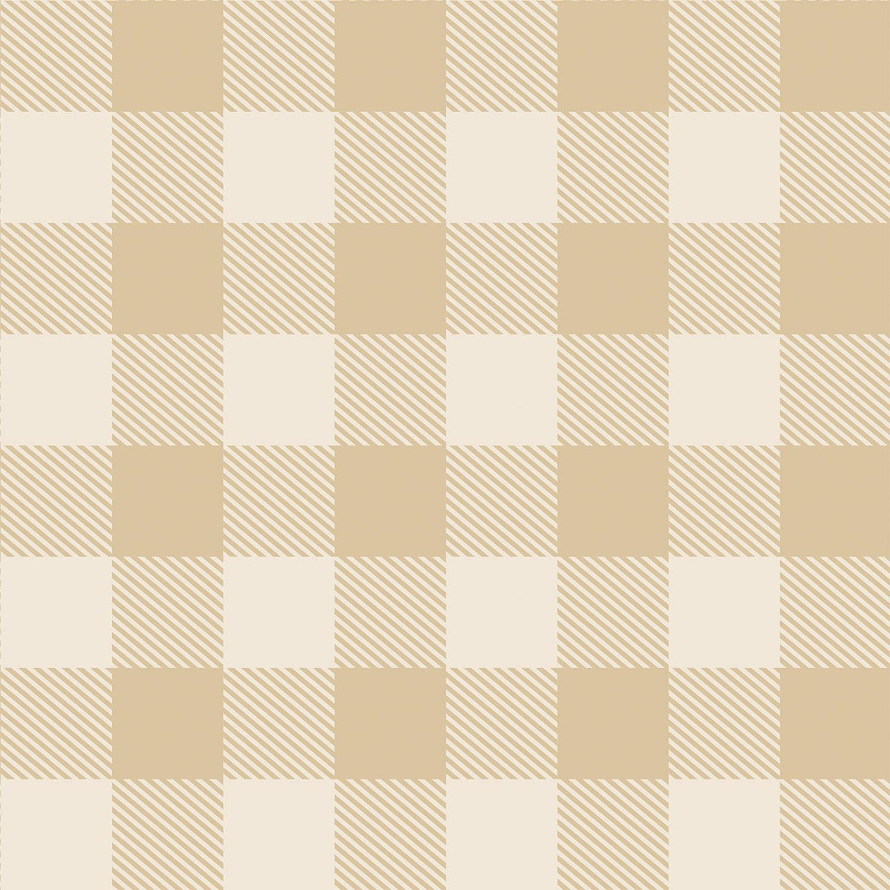 Beistle Plaid Tablecover - Beige & Cream (Case of 12)