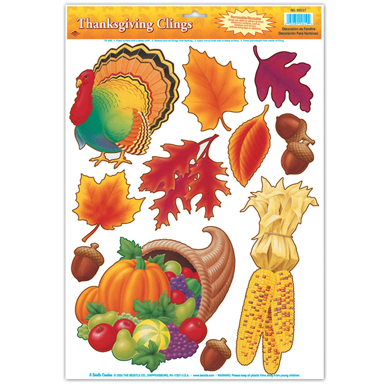 Beistle Thanksgiving Clings (11/Sheet)