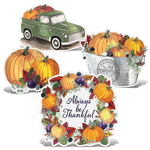 Beistle Foil Fall Thanksgiving Cutouts with Easels (4/Pkg)