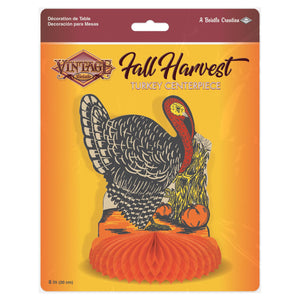 Vintage Fall Harvest Turkey Centerpiece by Beistle - Fall and Thanksgiving Theme Decorations
