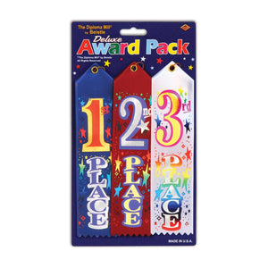 Beistle 1st - 2nd - 3rd Place Award Pack Ribbons (3/Pkg)