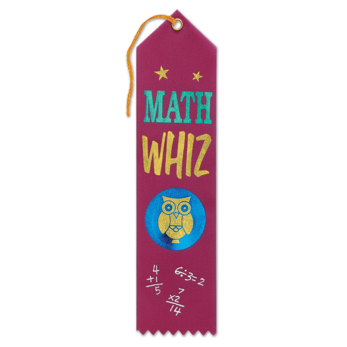 Math Whiz Award Ribbon | Beistle – Bulk Party Supplies