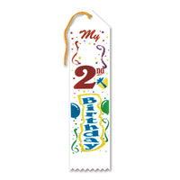 Beistle My 2nd Birthday Party Award Ribbon