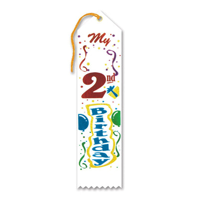 Beistle My 2nd Birthday Party Award Ribbon