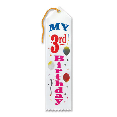 Beistle My 3rd Birthday Party Award Ribbon