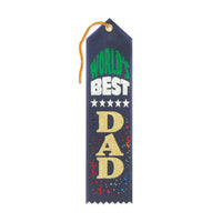 Beistle Father's Day World's Best Dad Award Ribbon - navy