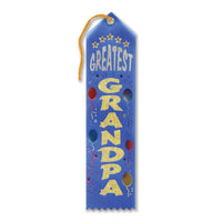 Beistle Greatest Grandpa Award Ribbon - blue