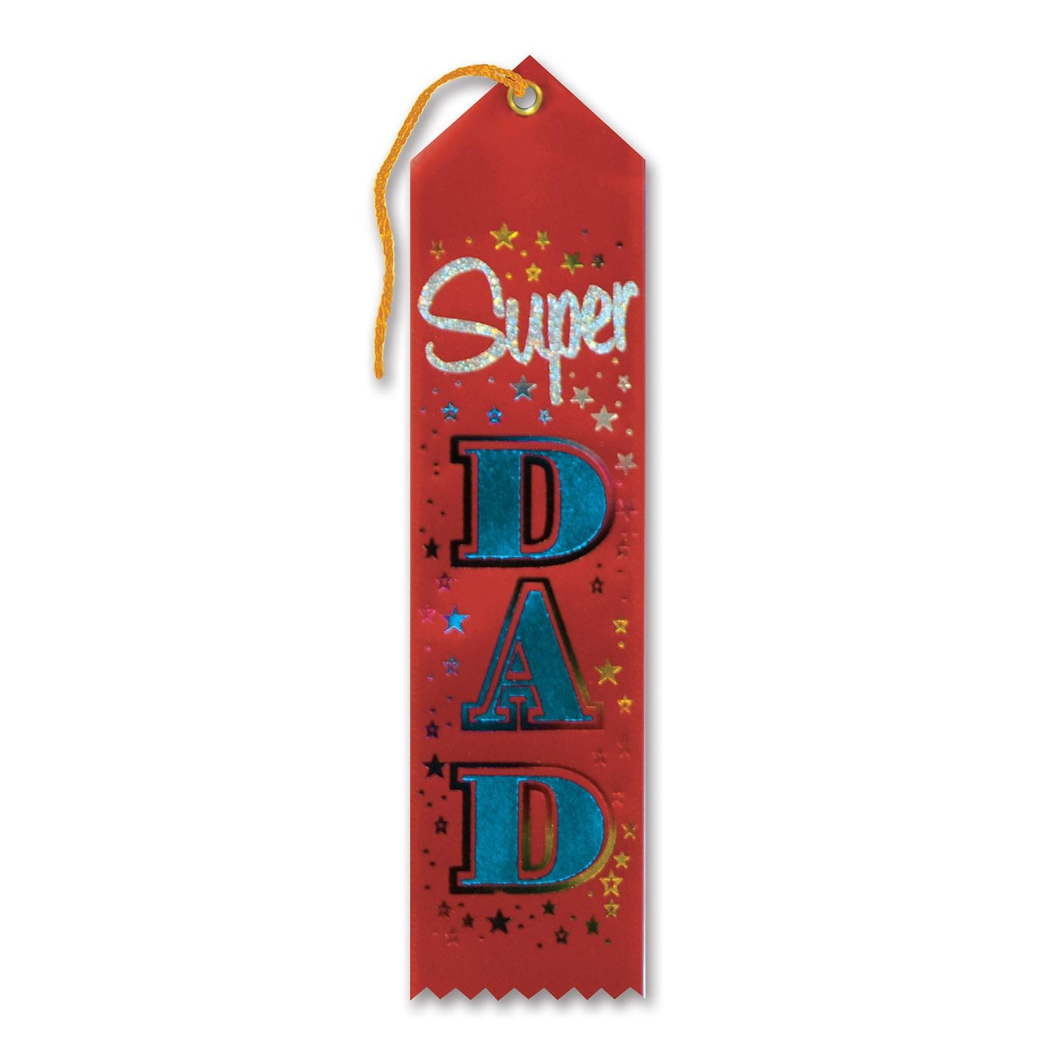 Beistle Father's Day Super Dad Award Ribbon - red
