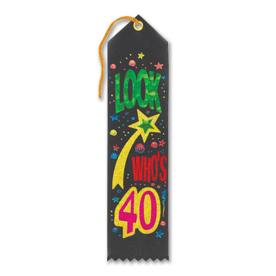 Beistle Look Who's 40 Award Ribbon