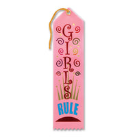 Beistle Girls Rule Award Ribbon