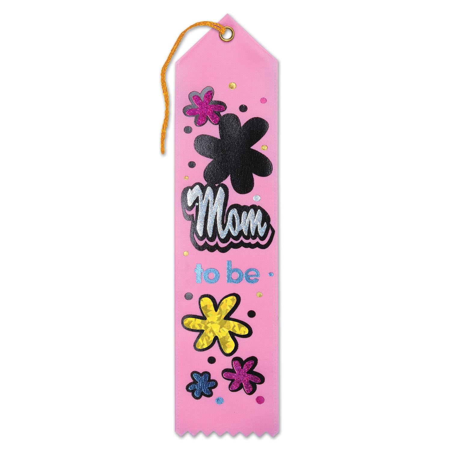 Beistle Mom To Be Award Ribbon with Flowers