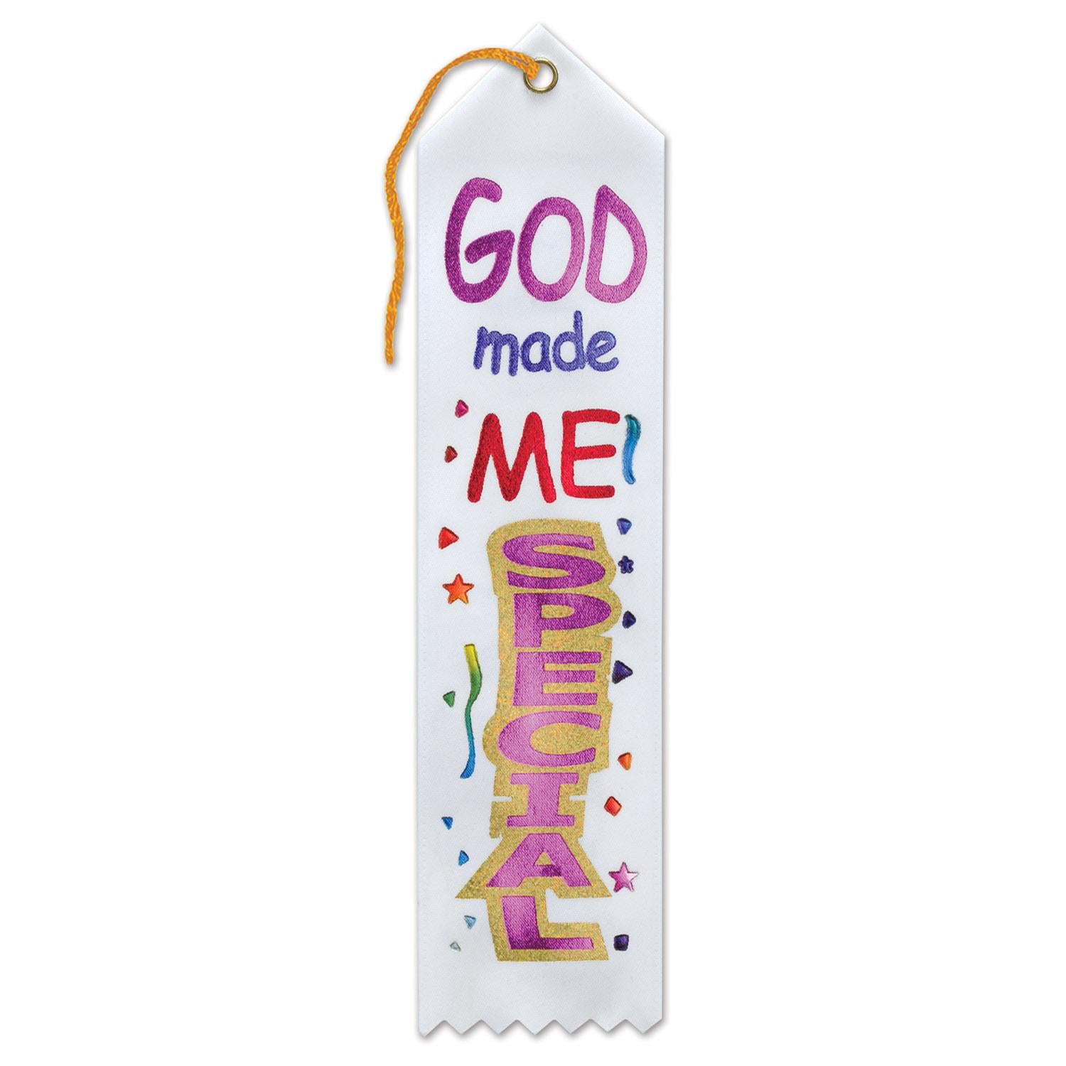 Beistle God Made Me Special Ribbon