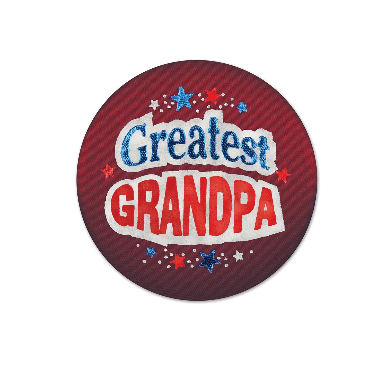 Beistle Greatest Grandpa Satin Button