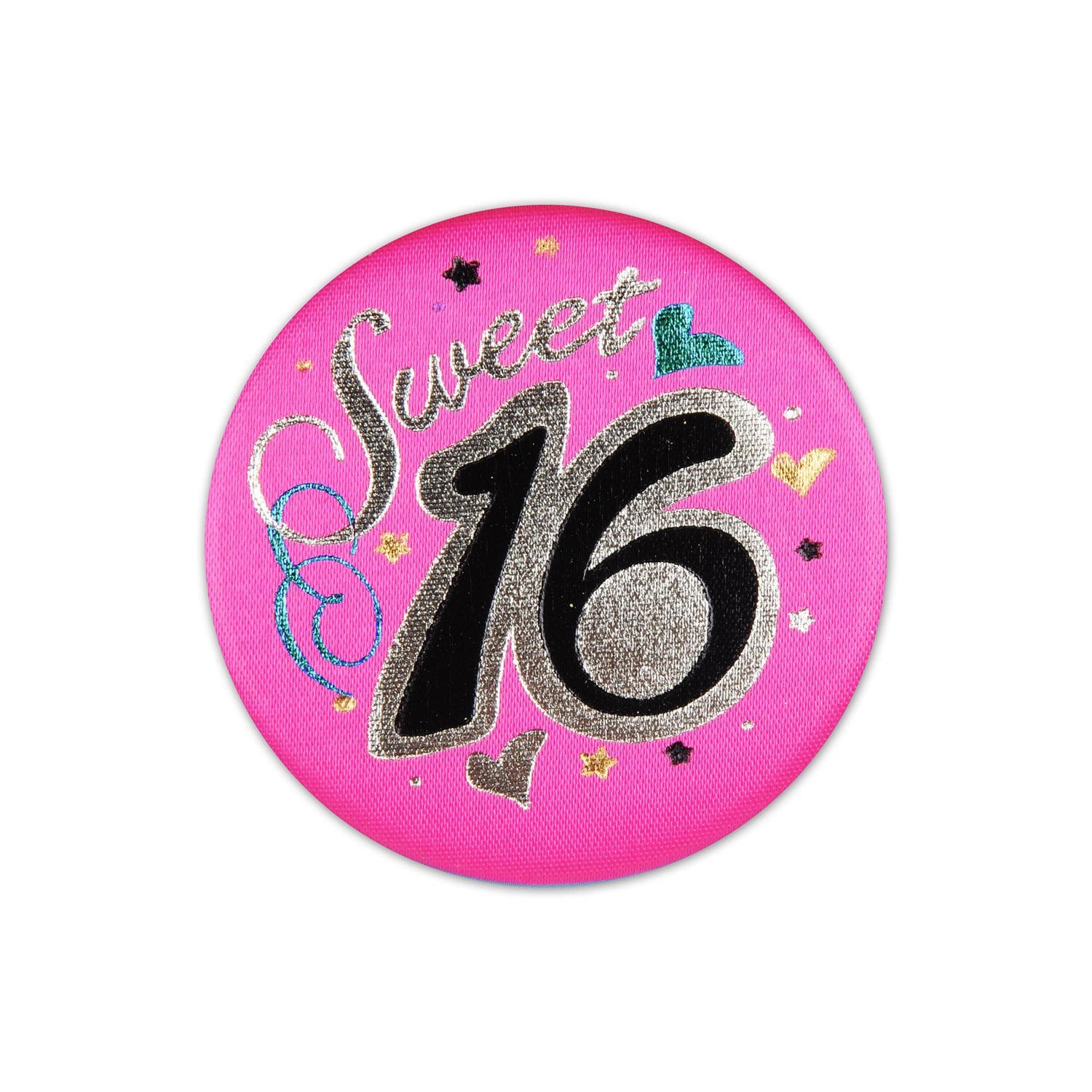 Beistle Sweet 16 Birthday Satin Button