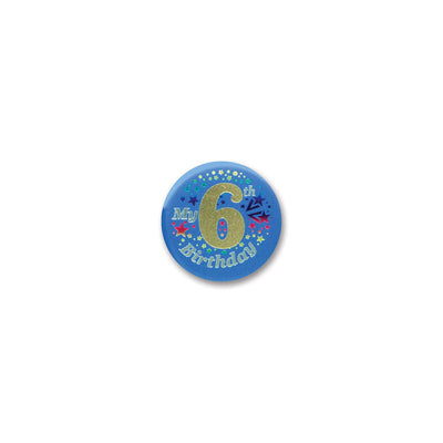 Beistle My 6th Birthday Satin Button