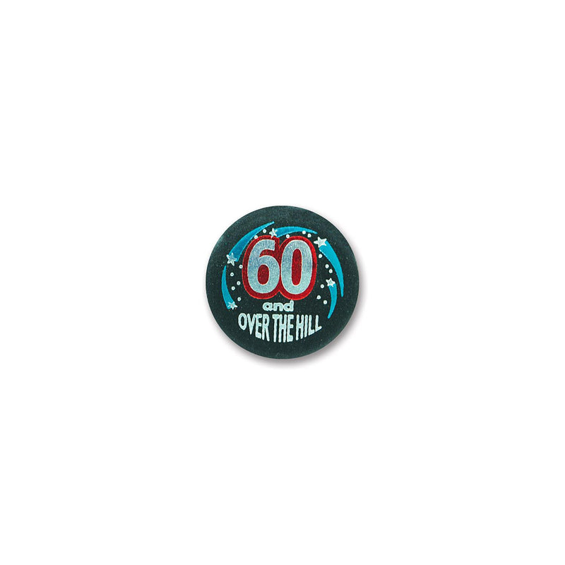 Beistle 60 & Over The Hill Birthday Satin Button