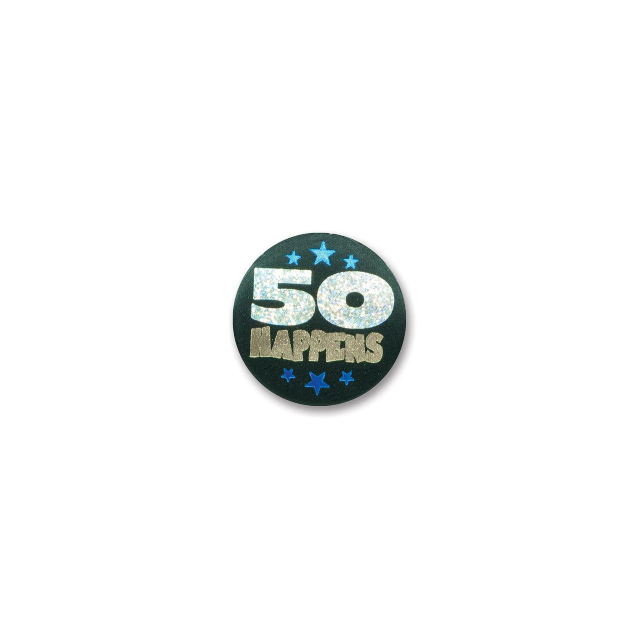 Beistle 50 Happens Satin Button