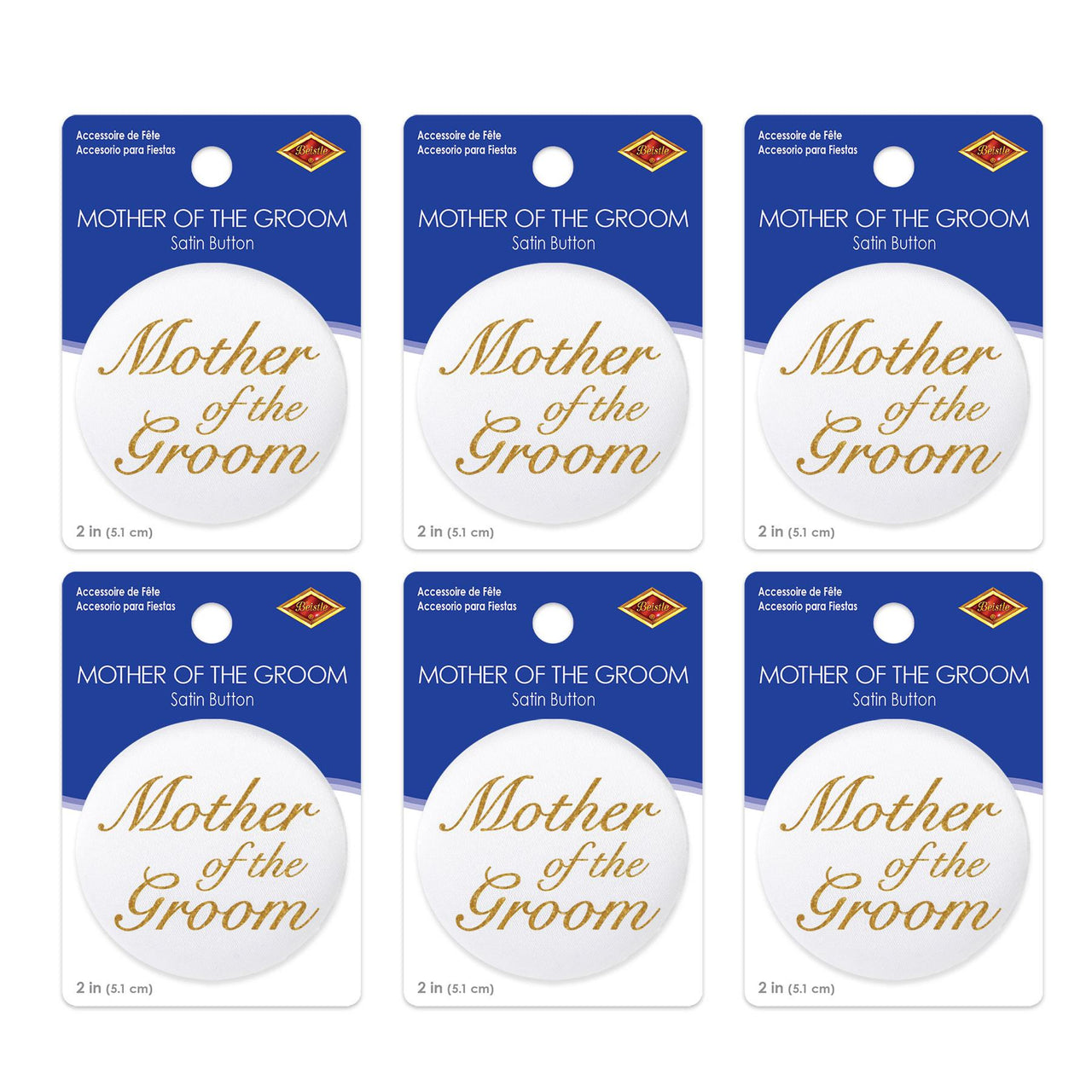Mother Of The Groom Satin Button (Case of 6)