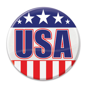 Beistle USA Button- Red, White, and Blue