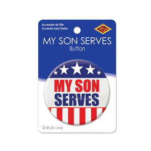 Beistle My Son Serves Button (Case of 6)