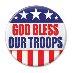 Beistle God Bless Our Troops Button