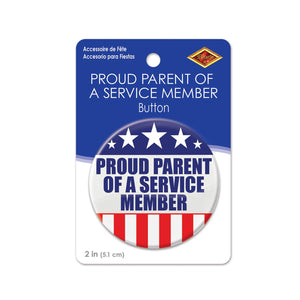 Beistle Proud Parent Of A Service Member Button (Case of 6)