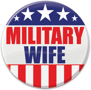 Beistle Military Wife Button