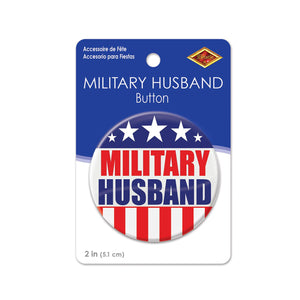 Beistle Military Husband Button (Case of 6)