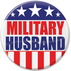 Beistle Military Husband Button