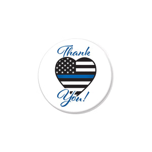 Beistle Thank You! Law Enforcement Button- Heart Flag