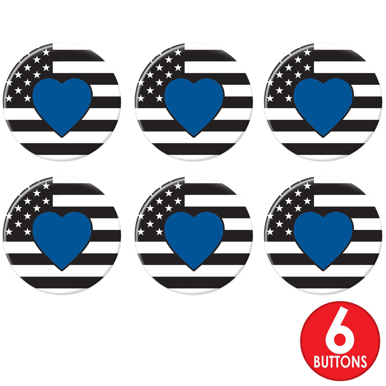Beistle Blue Heart Button (Case of 6)