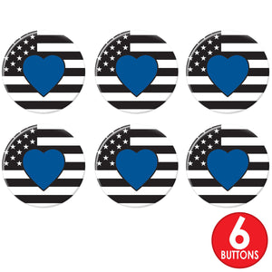 Beistle Blue Heart Button (Case of 6)