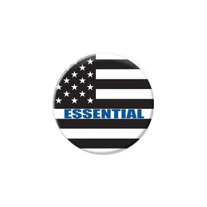 Beistle Essential Personnel Button Black/White/Blue