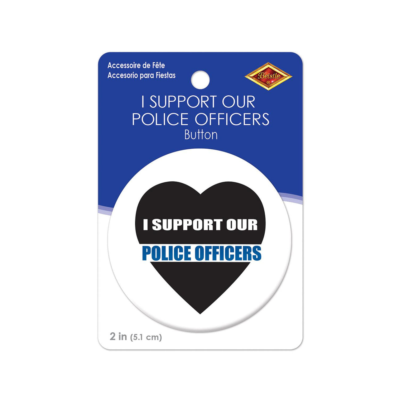 Beistle I Support Our Police Officers Button (Case of 6)