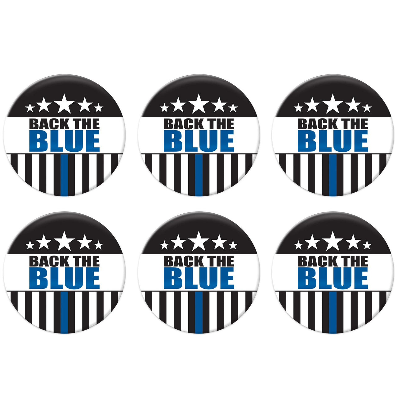 Beistle Back The Blue Button (Case of 6)
